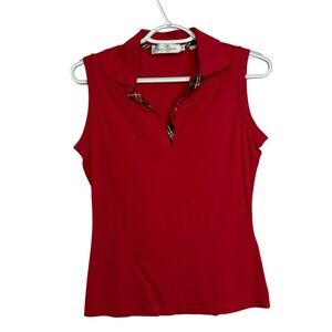 Bugatchi Red Ladies Golf Sleeveless Polo size XS
